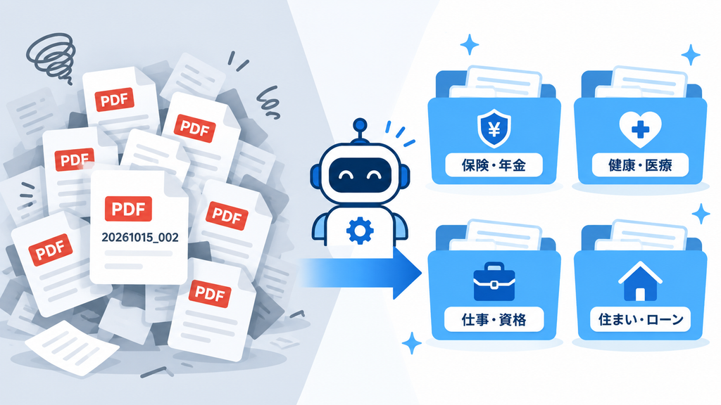 AI整理前後のGoogleドライブscanフォルダの比較